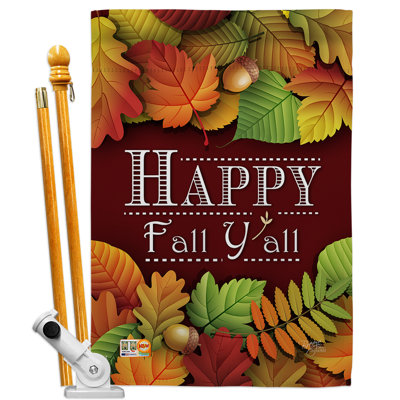Ensemble de 2 côtés en polyester 40 x 28 po bo happy automne y. ensemble de drapeau