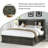 Dark gray storage Queen bed