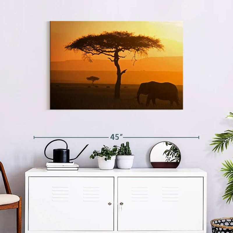 Lone Elephant, 24" H x 36" W