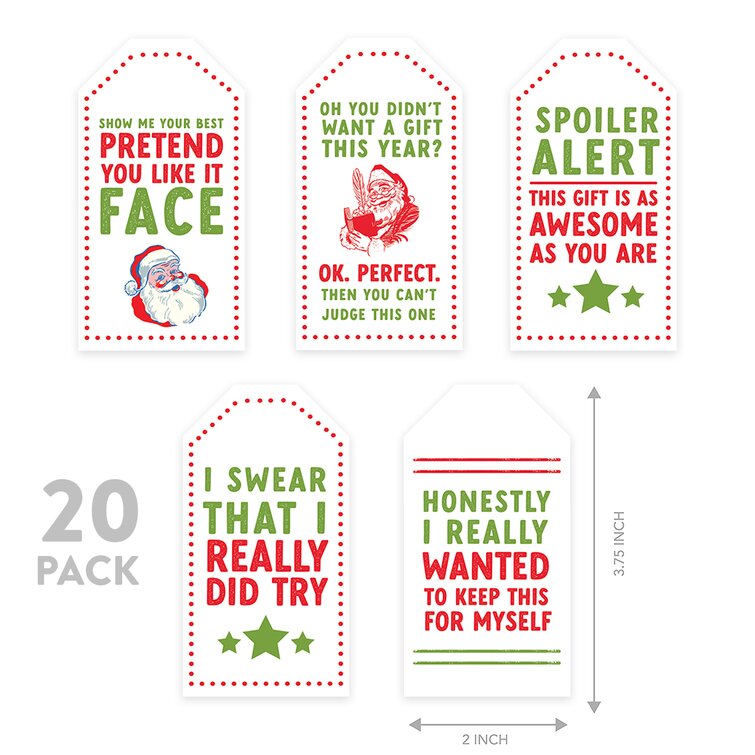  Christmas Gift Tags Stickers,Self Adhesive Gift
