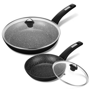 Koch Systeme Cs + Nonstick Pan Set With Lids, Aluminum Frying Pan Sets With  Ceramic White Coating, 100% Apeo & Pfoa Free, Cookware Sets With Ergonomic  Handle, Compatible For All Stoves - Temu