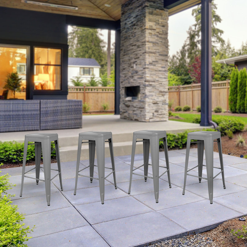 Tabouret bar et de comptoir Itzia, Argent, 4, Tabouret de bar (assise de 30 po de hauteur)