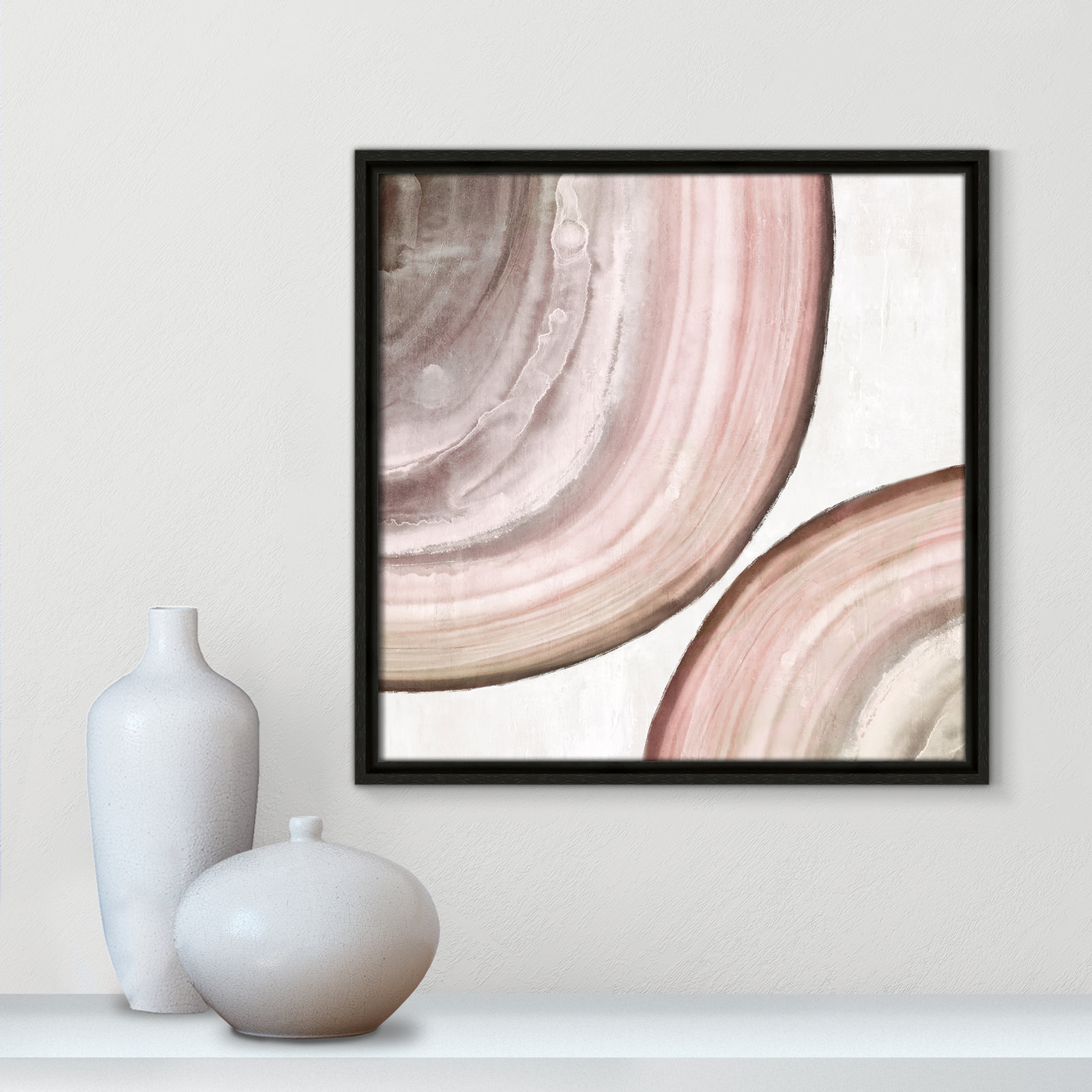 Boyd "Endless Blush" Painting by Eva Watts, 17.5" H x 17.5" W x 2" D, Espresso Framed Canvas