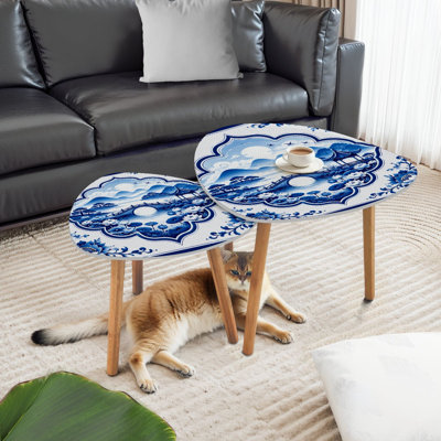 Ensemble de 2 tables basses gigognes Triangle
