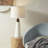 Tristan Triangular Ceramic and Wood Table Lamp
