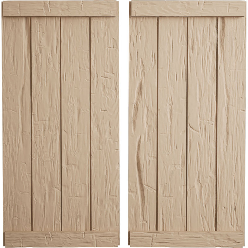 Volets rustiques en faux bois à quatre planches, H 34 po x l 22 po x P 1 po, 22"