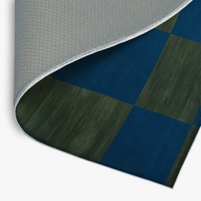 Tapis d'intérieur et d'extérieur à carreaux vert, Rectangulaire 2 pi x 3 pi