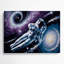 Astronaute de l'espace flottant dans l'espace gris, art mural en métal-1597214900