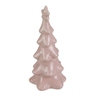 Décoration de Noël arbre en céramique 7,25 po Dusty Rose