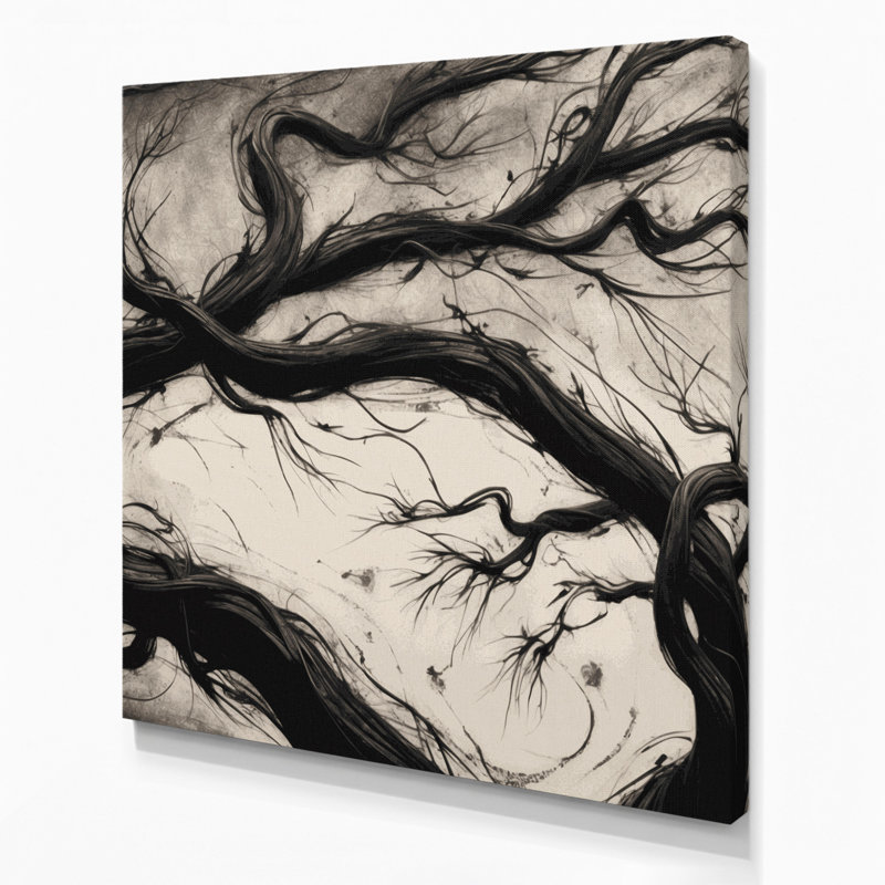 Halloween, branches torsadées, art mural beige, H 12 po x l 12 po