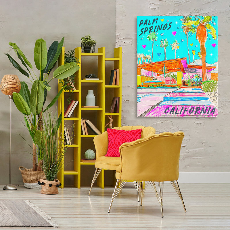 «Palm Springs Villa Doodle» par Jess Stempel, H 48 po x l 36 po