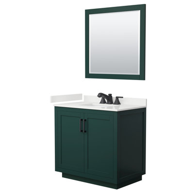 Miranda 36" Freestanding Single Bathroom Vanity with Quartz Top with 34" Mirror