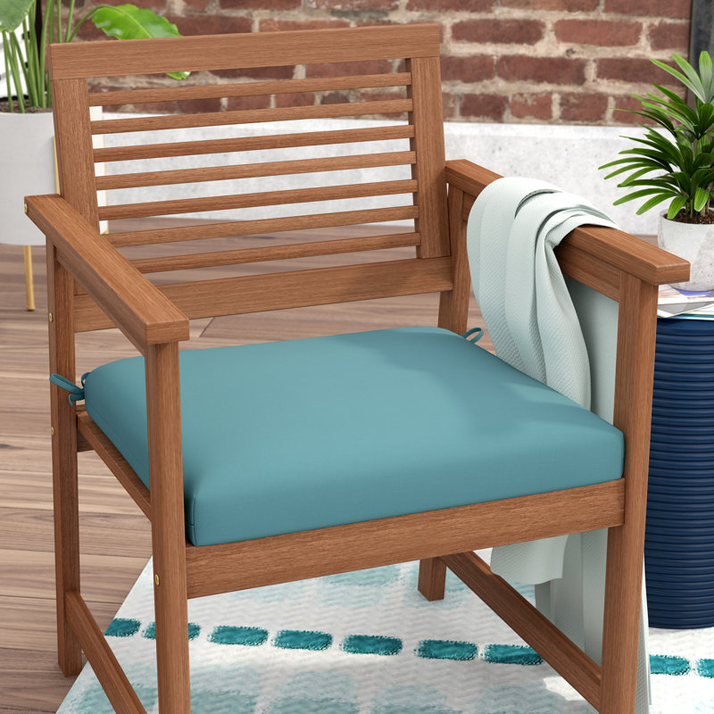 Outdoor 2.5'' Dining Chair Seat Cushion, Fresco Peacock, 19" W x 19" D