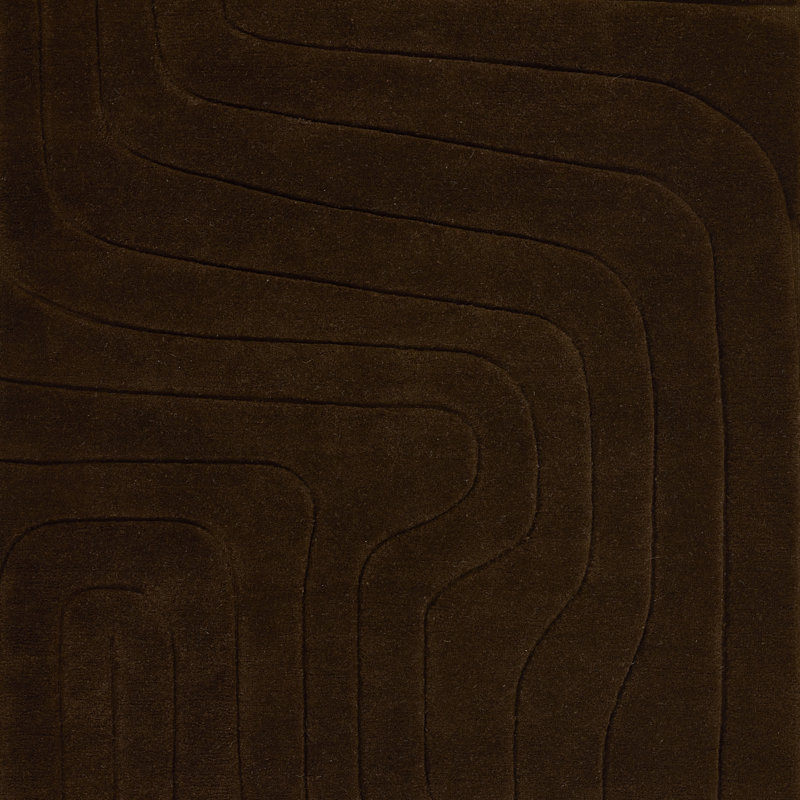 Tapis brun en laine touffeté à la main Aelin, Rectangulaire 8 pi x 10 pi