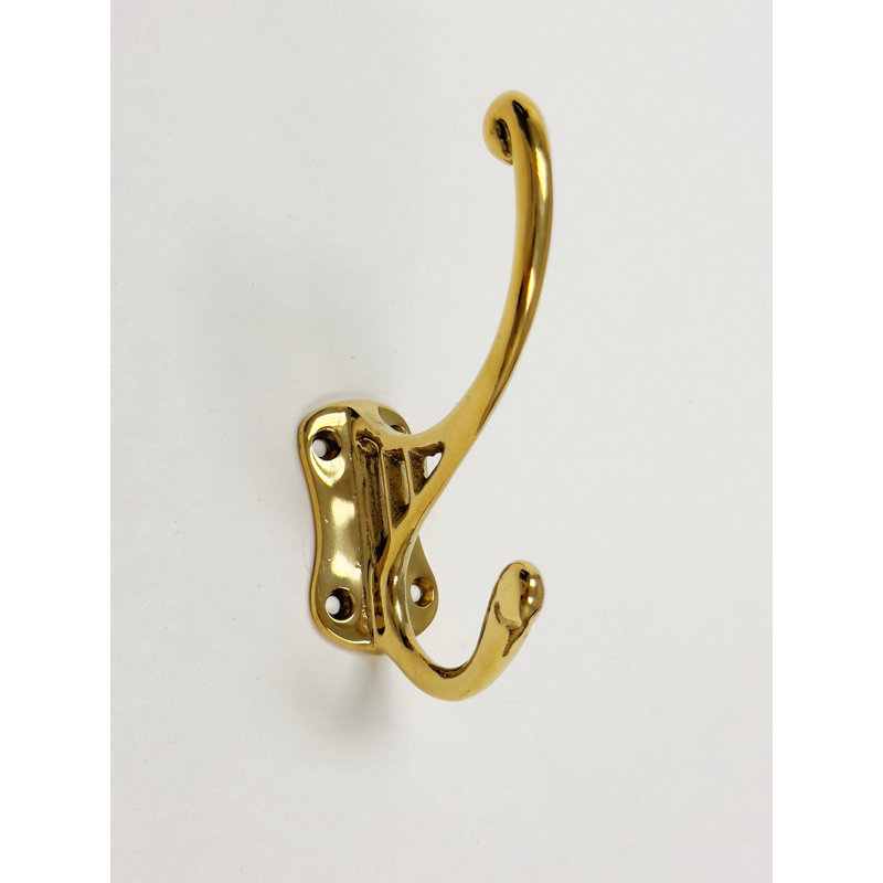 Polished Unlacquered Brass "Double" Wall Hook
