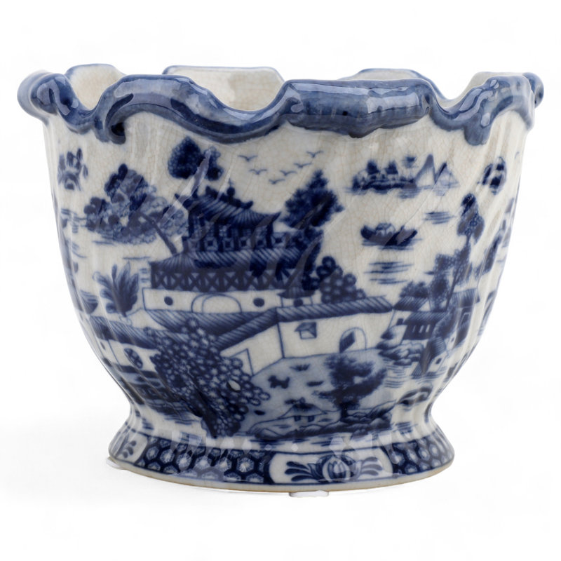 Blue Willow Handmade Ceramic Planter