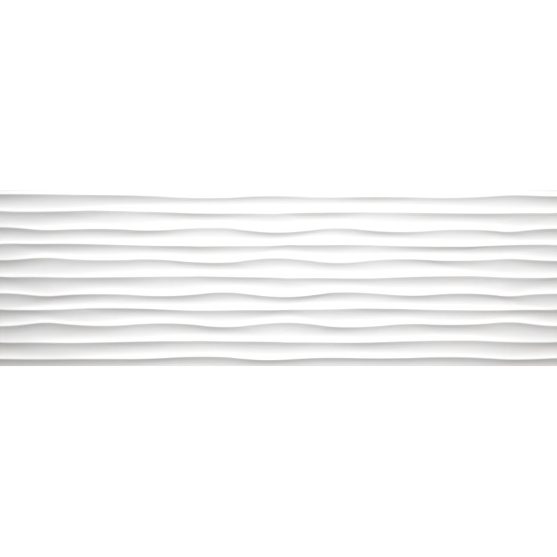 Brisbane 12" x 40" Ceramic Wall Tile, Blanco Duna