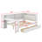 Platform Bed With Storage Drawers/Shelves, Built-In Desk, Charging Station, LED,Upholstered Headboard-1092828625-1092828630