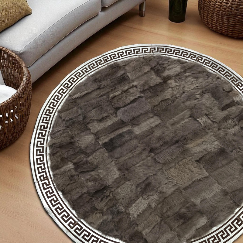 Tapis rond en peau de mouton Toscana, Rond 5 pi