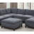 Chenille Fabric Modular Sectional 9Pc Set Living Room Furniture Corner Sectional Couch 3X Corner Wedge 4X Armless Chairs And 2X Ottomans Tufted Back Exposed Wooden Base-1739323230