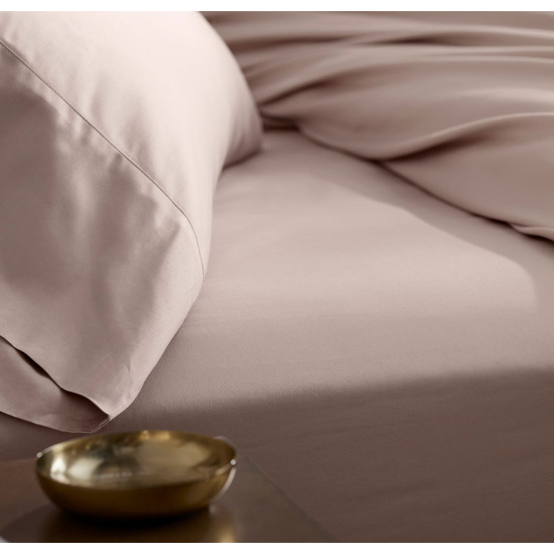 Signature Hemmed Sheet Set, Split King Sheet Set with 2 Pillowcases, Dusty Rose