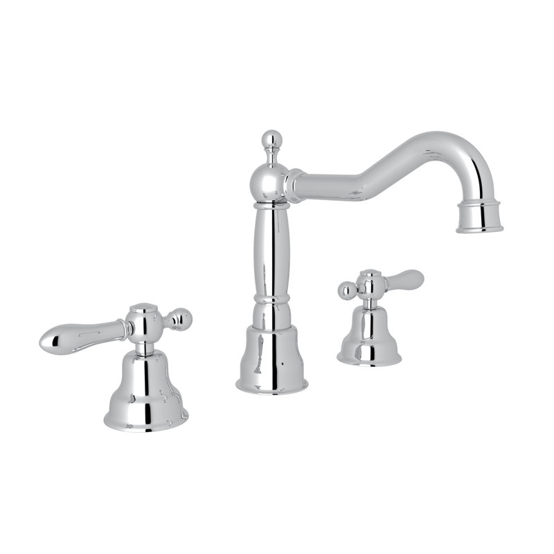 Arcana Widespread Lavatory Faucet With Column Spout, Polished Chrome, Lever