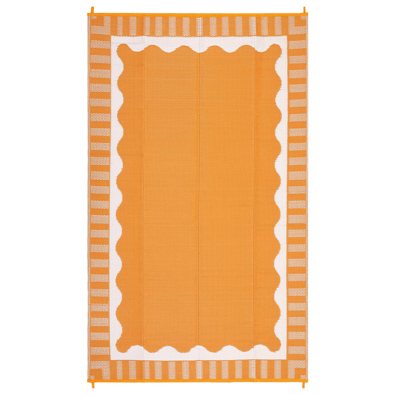 Tapis d'extérieur réversible Modern, Rose/Blanc, Rectangulaire 8 pi x 10 pi