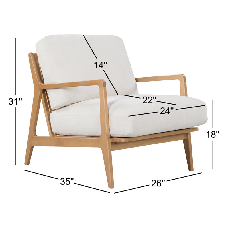 Lucas Armchair, Crosshatch Cream/Oak