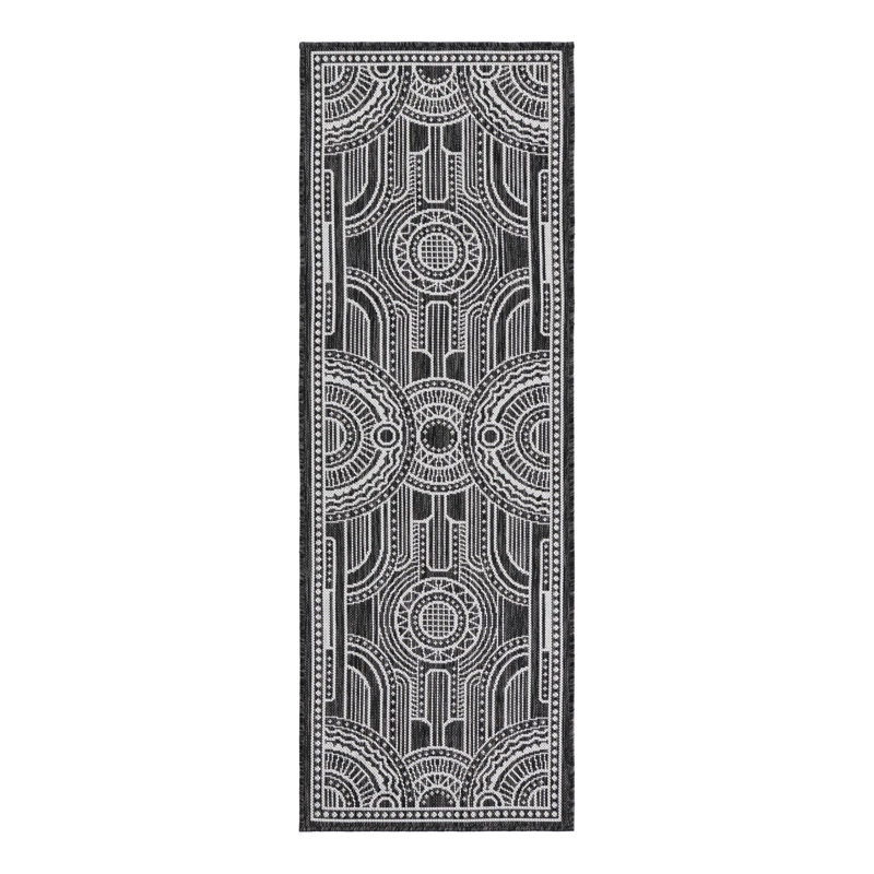 Tapis d'extérieur traditionnel intérieur / extérieur, Tapis de couloir 2 pi x 6 pi 1 po