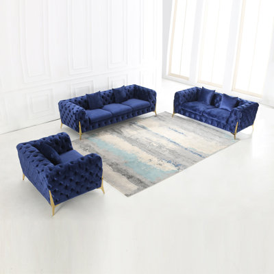 3 - Piece Velvet Living Room Set