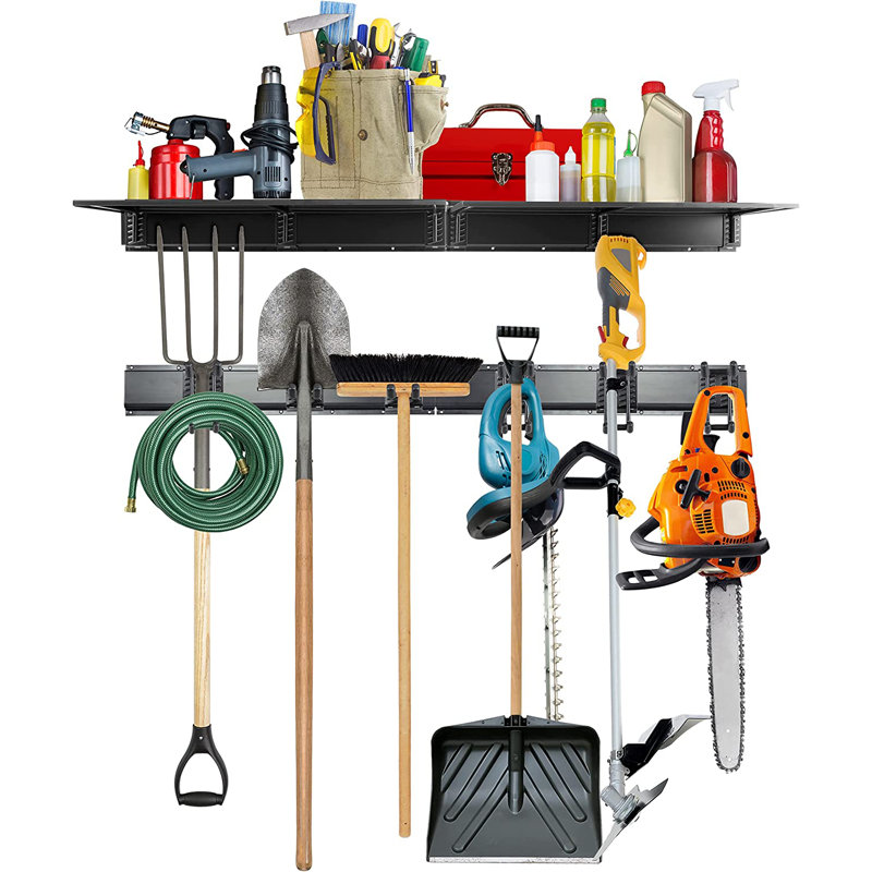Aleksey Tool Storage Rack with Wall Shelf