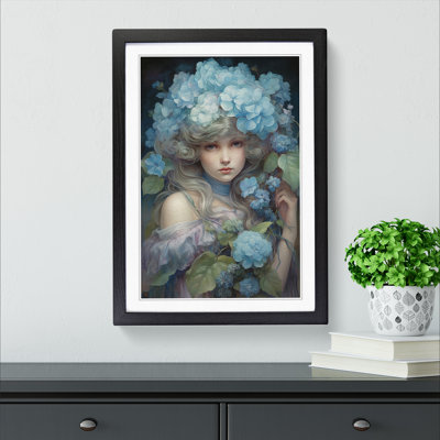 Hydrangea Victorian 1 Piece Single Picture Frame Wall Art