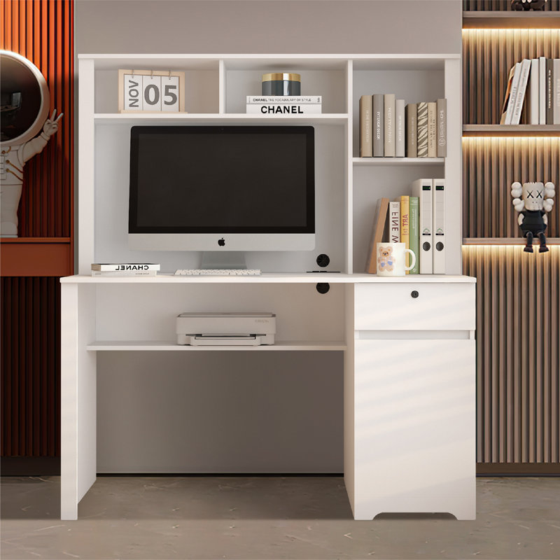 Bureau d'ordinateur avec armoire de 51,18 po de largeur Javaris