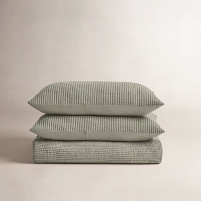 Ribbed Cotton Coverlet Set