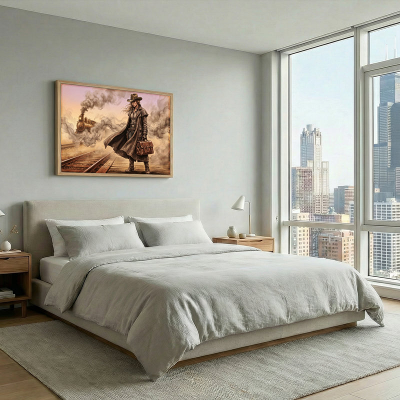 Ensemble de 1 toile murale Steampunk Adventure, H 32 po x l 48 po, Naturel