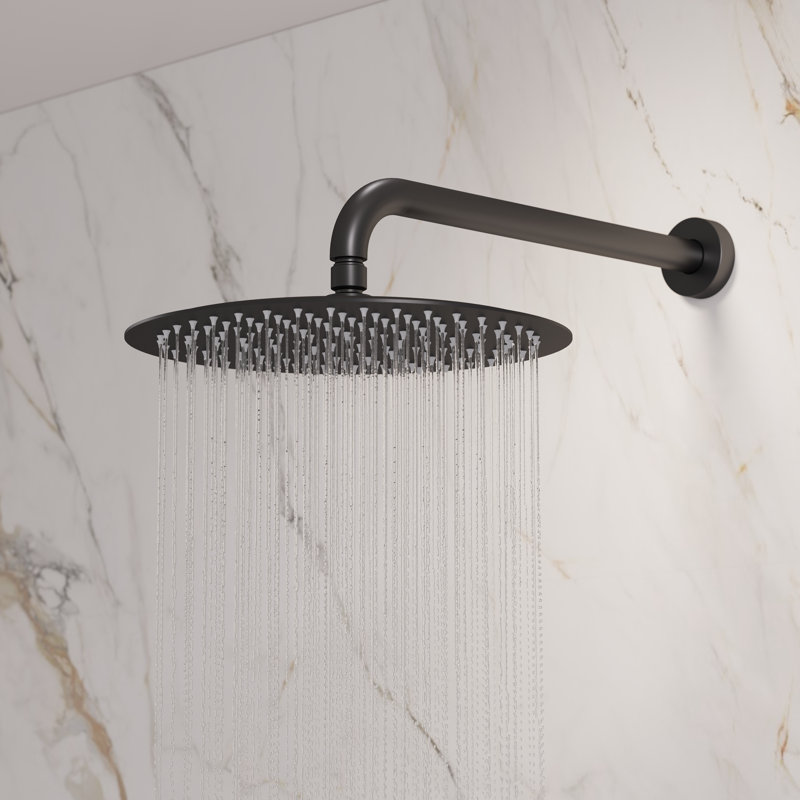  Tinian Thermostatic Shower System with Split Control Panel Dual 12" & 6" shower head, Handheld Shower in Matte Black