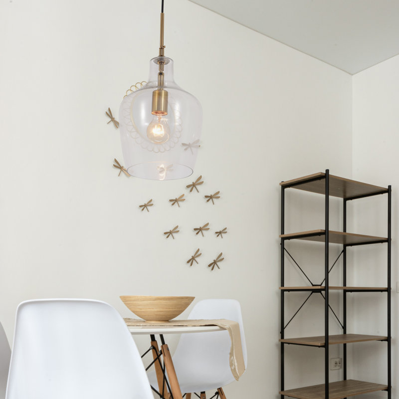 1-light Dimmable Glass Chandelier