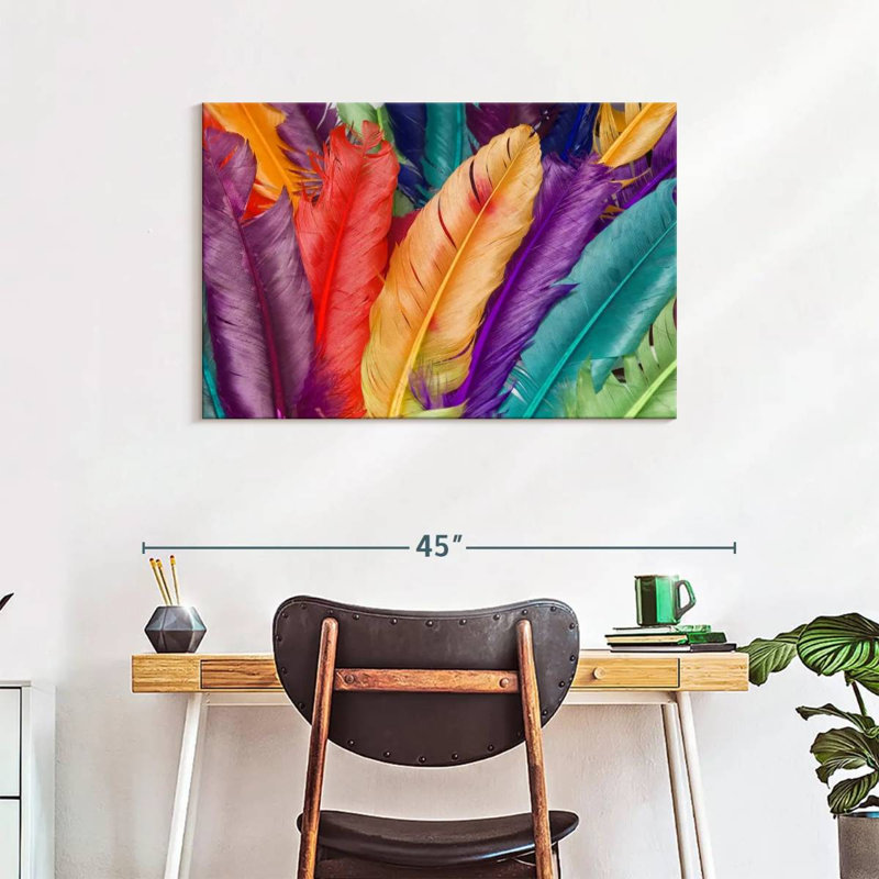 Kerner Vibrant Feathers, 24" H x 36" W