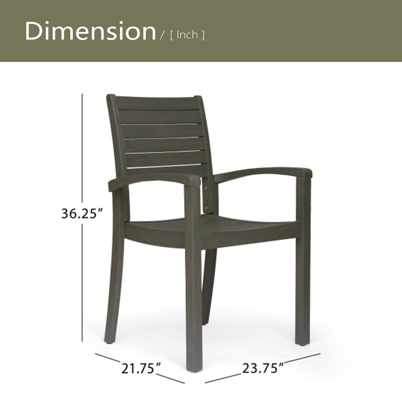 Chaises de salle à manger d'extérieur, Gris, Gris