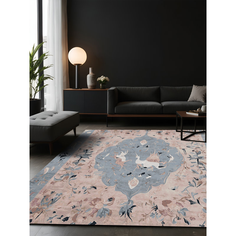 Tapis gris soyeux et moelleux, Rectangle 8 pi x 12 pi