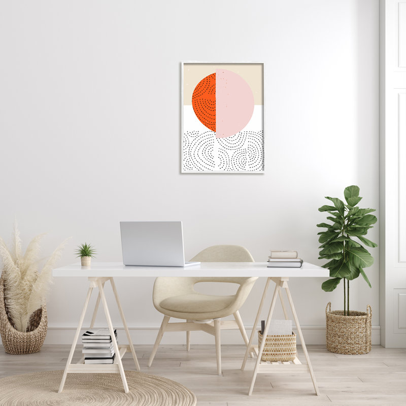 «40_Symmetric Sun Horizon Abstraction géométrique, lignes pointillées, art mural par Jen Bucheli, H 30 po x l 24 po