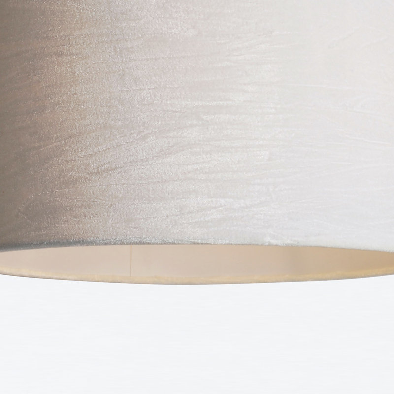 20cm H Velvet Drum Pendant Shade, White