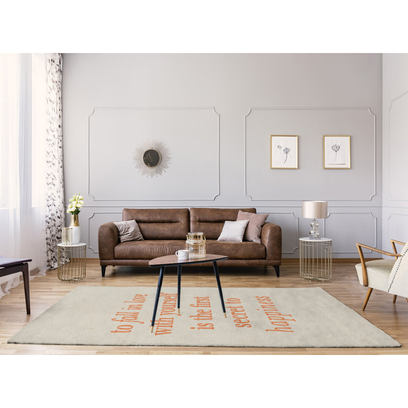 Tapis en chenille en polyester «Quotes», Rectangle 5 pi x 7 pi