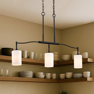 Stivers - 3 Light Island Pendant -  - White Opal Glass