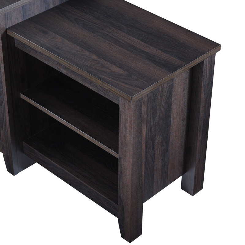 Dooly 80" Tiered TV Stand for TVs up to 50", Dark Roast Espresso