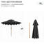 Parasol de patio 9 pi avec 8 nervures, double plateau gris foncé à volants, inclinaison à bouton-poussoir et manivelle pour la terrasse de la piscine extérieure - Auvent ventilé