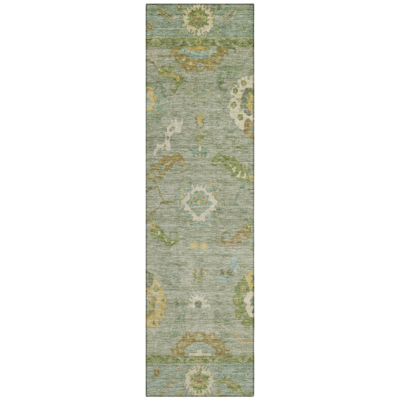 Machine Washable Indoor/Outdoor Kaczor ACN2229 Global Rug, Runner 2'3" x 7'6"