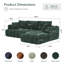 Canapé modulaire rembourré 2 pièces en L avec coussins décoratifs 2 pièces, droite, vert foncé-130629706-130629708