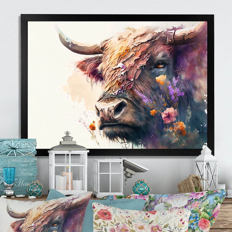 Buffalo in the Wild I - reproduction sur toile, Toile avec cadre photo noir, L 20 po x H 12 po