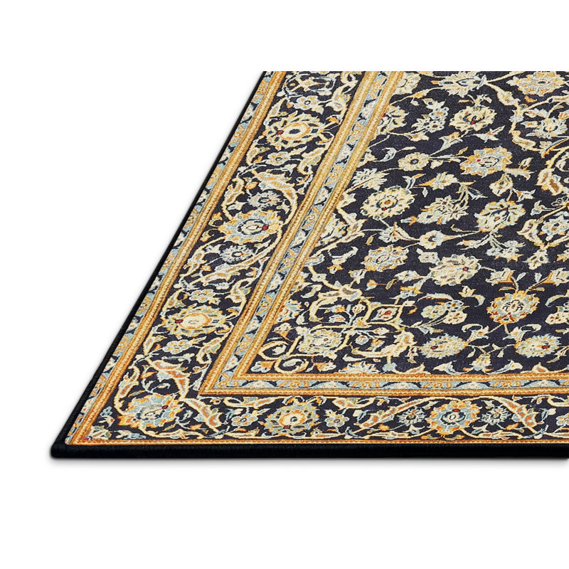Tapis traditionnel noir / beige Deontae, Rectangle 4 pi x 6 pi